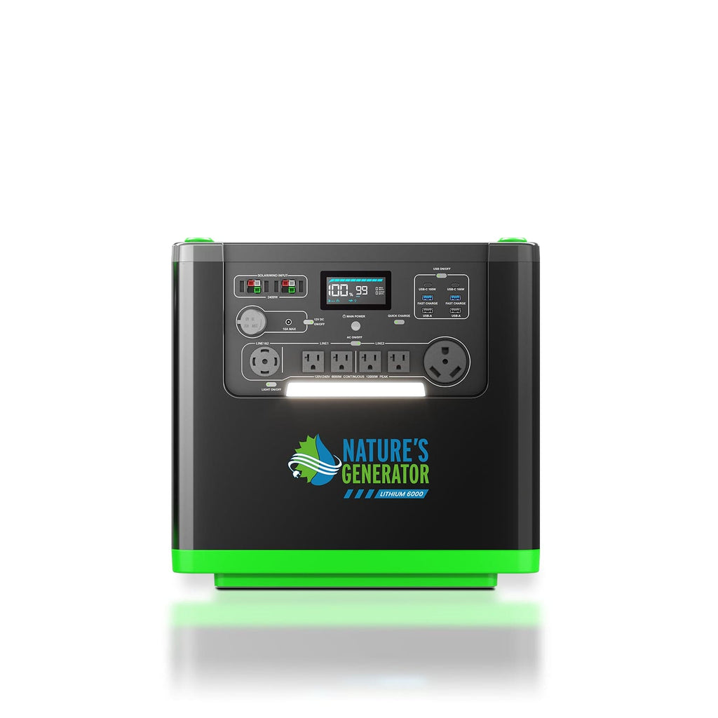 Nature's Generator Lithium 6000 with Solar Panels and Wind Turbine
